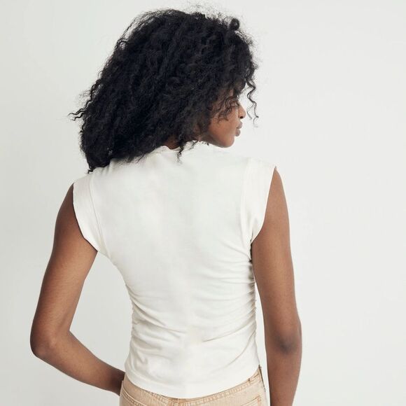 *Flaw-Ink Spot* Madewell NWT Side-Cinch Muscle Tee Size XXS in Lighthouse - Picture 3 of 11